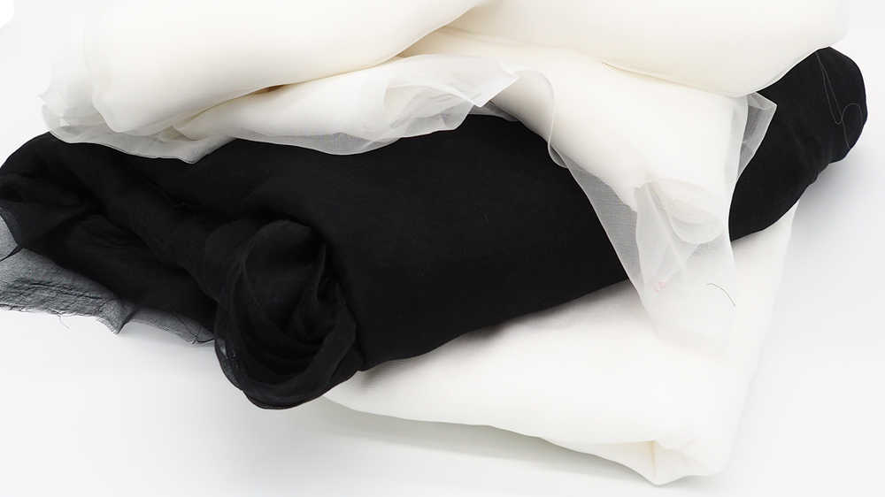 Black and White Silk Gauze